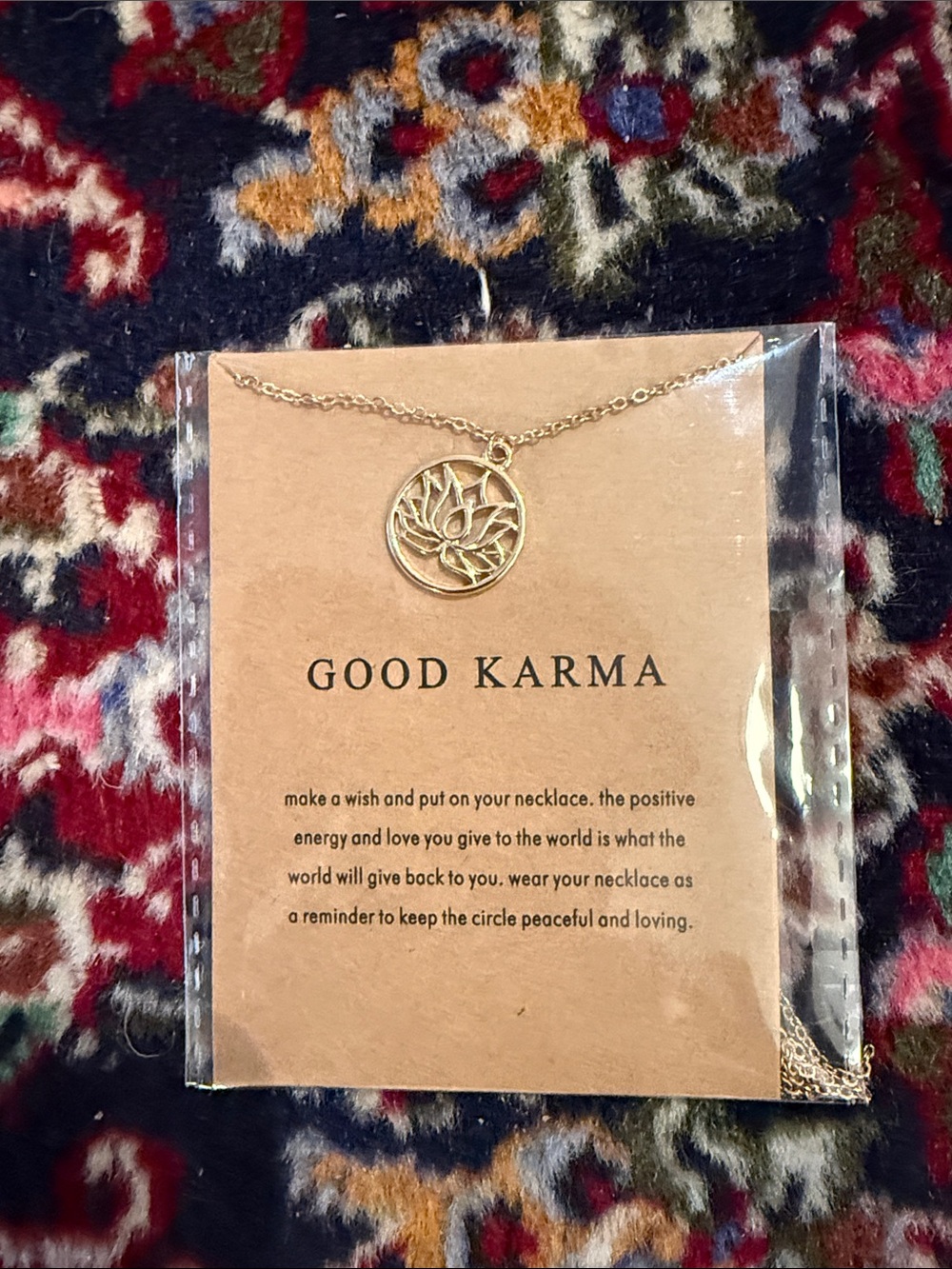Gold Lotus Pendant Necklace - Good Karma unknown brand